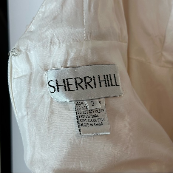 Sherri Hill white tan cocktail dress with sequin bodice size 2 dress sty… - Picture 9 of 11